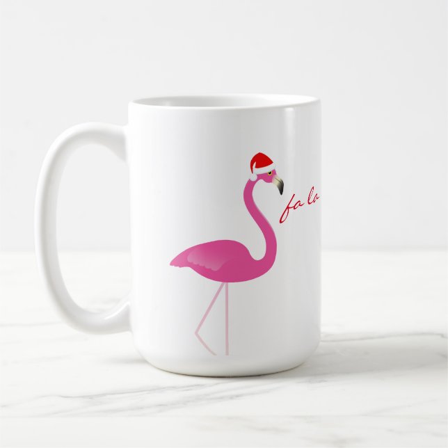 Taza De Café Fa la la la Flamingo Holiday Mug (Izquierda)