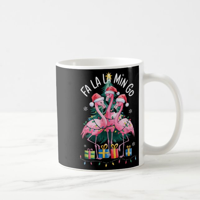 Taza De Café Fa La La La Mingo Flamingo Christmas Shirt Women K (Derecha)