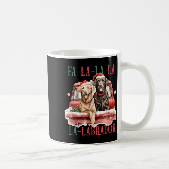 Taza De Café Fa La La Labrador Funny Christmas  (Derecha)