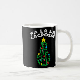 Taza De Café Fa La Lacrosse Divertido Navidad Lax Jugador Porte