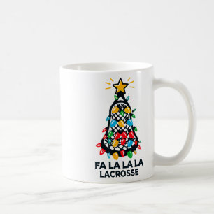 Taza De Café Fa La Lacrosse Player Christmas Tree Enfoca Xma