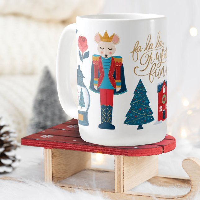Taza De Café Fa La Oh Qué Navidades Divertidos Caracteres Nutcr (Subido por el creador)