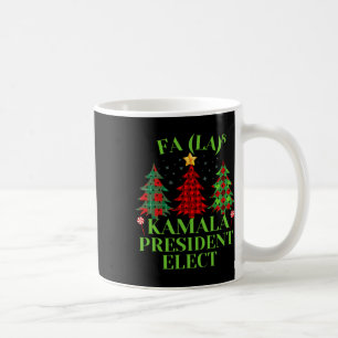 Taza De Café Fa La Plaid Navidades Kamala Presidente Electo Ho