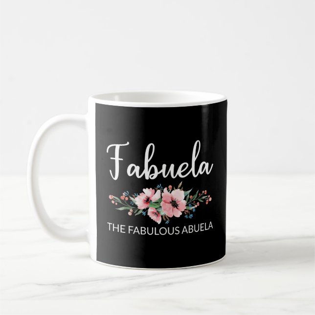 Taza De Café Fababuela Definición I - Fabuloso Abuela Flowery (Izquierda)