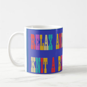Taza De Café Fabricado para tejer en azul el texto de color bri