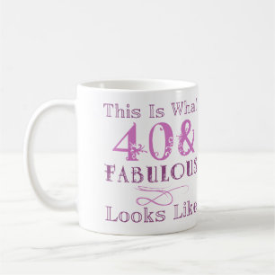 Taza De Café Fabuloso cumpleaños 40 para ella