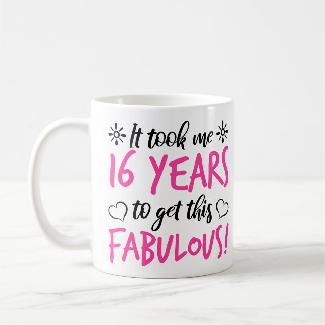 Taza De Café Fabuloso cumpleaños número 16 (Izquierda)