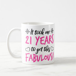 Taza De Café Fabuloso cumpleaños número 21