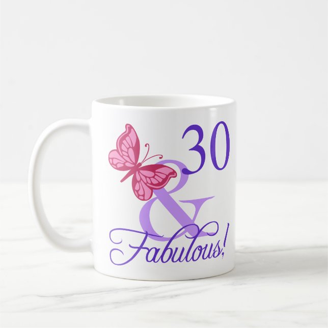 Taza De Café Fabuloso cumpleaños número 30 (Izquierda)