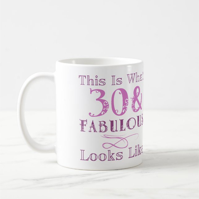 Taza De Café Fabuloso cumpleaños número 30 para ella (Izquierda)