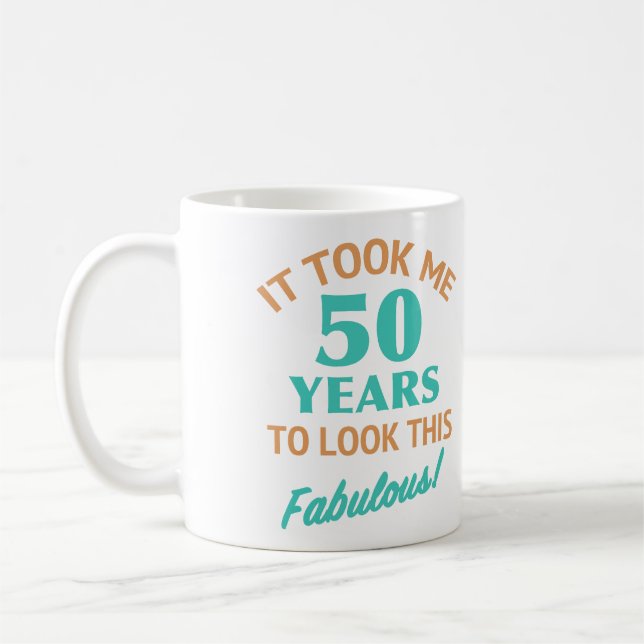 Taza De Café Fabuloso cumpleaños número 50 (Izquierda)