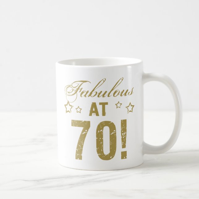Taza De Café Fabuloso cumpleaños número 70 (Derecha)