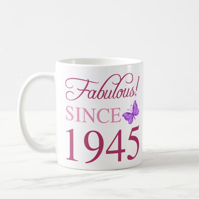 Taza De Café Fabuloso desde 1945 80º cumpleaños (Izquierda)