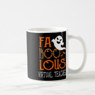 Taza De Café Fabuloso Profesor Virtual En La Fiesta De Hallowee