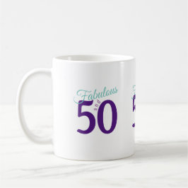 Taza De Café Fabuloso Purple Verde azulado Simple Moderno 50 cu