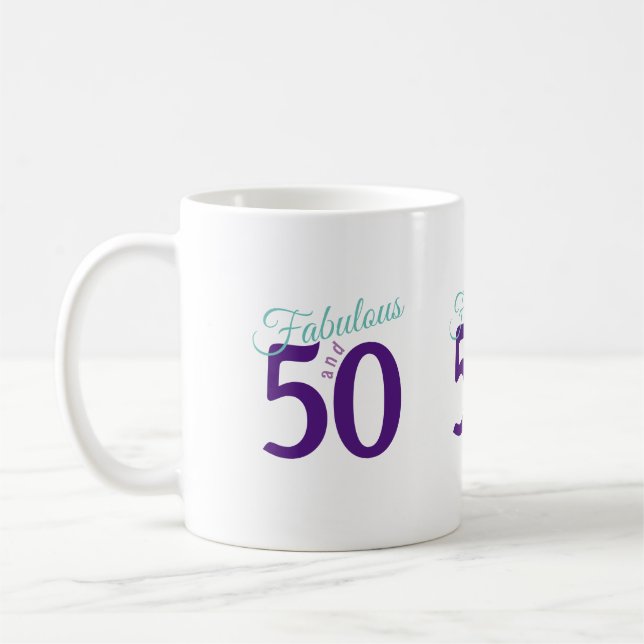 Taza De Café Fabuloso Purple Verde azulado Simple Moderno 50 cu (Izquierda)