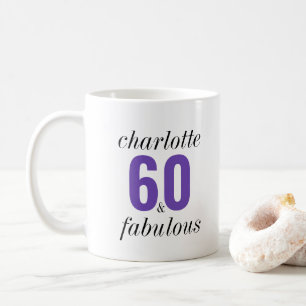 Taza De Café Fabuloso regalo de cumpleaños número 60 personaliz