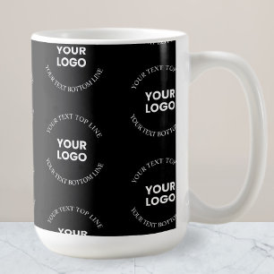 Taza De Café Fácil de reemplazar logotipo y patrón de texto edi