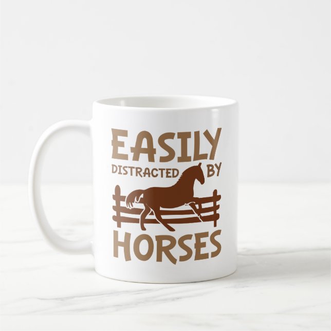 Taza De Café Fácilmente Distrado Por Los Caballos (Izquierda)