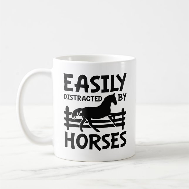 Taza De Café Fácilmente Distrado Por Los Caballos (Izquierda)