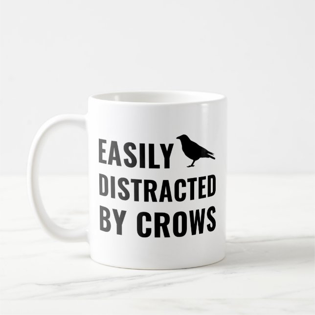 Taza De Café Fácilmente distrado por los cuervos, Crow Lover (Izquierda)