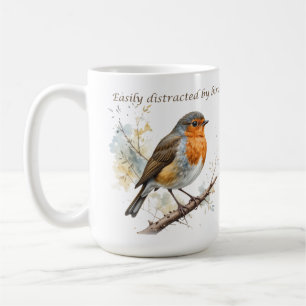 Taza De Café Fácilmente distrado por una cita divertida de Bird