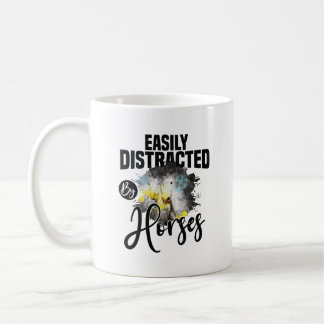 Taza De Café Fácilmente Distraído por Caballos Amante de Caball