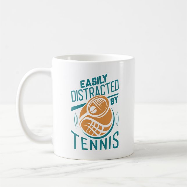 Taza De Café Fácilmente Distraído Por El Tenis (Izquierda)