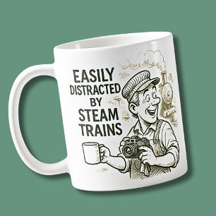 Taza De Café Fácilmente Distraído Por El Ventilador Del Tren De