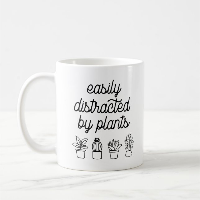 Taza De Café Fácilmente distraído por las plantas (Izquierda)