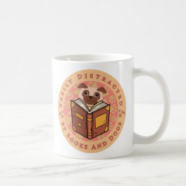 Taza De Café Fácilmente Distraído Por Libros Y Perros - Lindo P