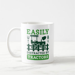 Taza De Café Fácilmente Distraído Por Los Tractores