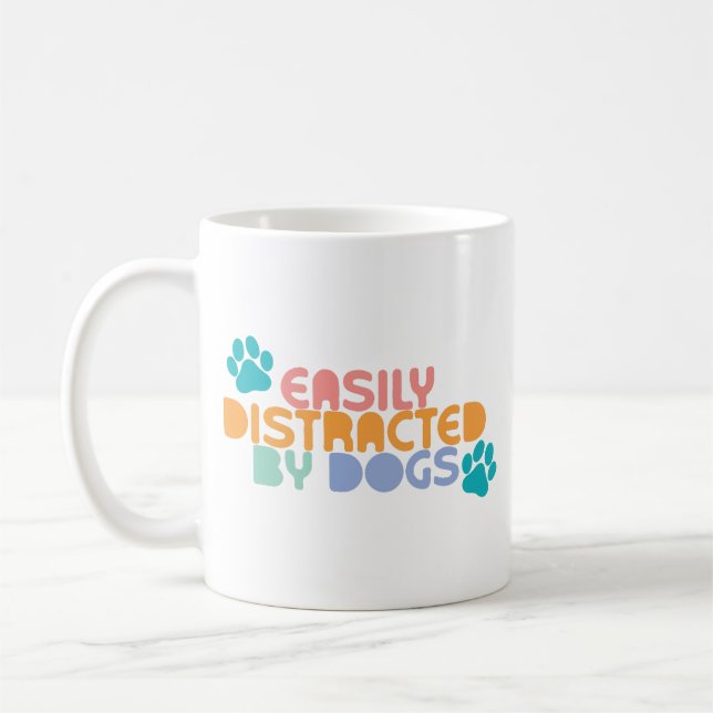 Taza De Café Fácilmente distraído por perros (Izquierda)
