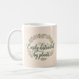 Taza De Café Fácilmente Distraído por Plantas Jardín Floral