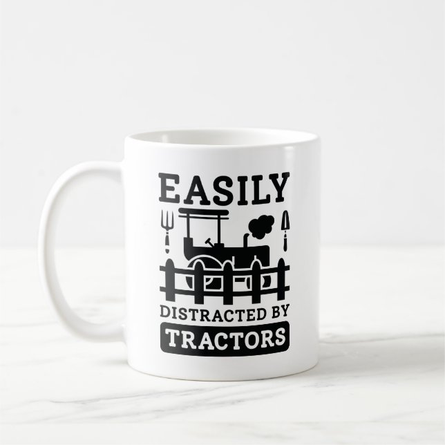 Taza De Café Fácilmente Distraído Por Tractores (Izquierda)