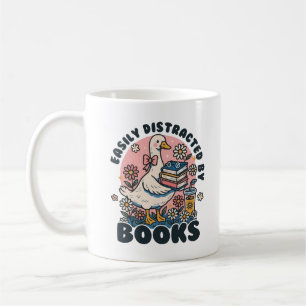 Taza De Café Fácilmente Distraído Por Un Ganso Antiguo Con Libr