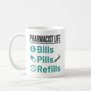 Taza De Café Factores de vida de los farmacéuticos: píldoras y 