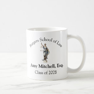 Taza De Café Facultad de Derecho personalizada/Señora Justicia 