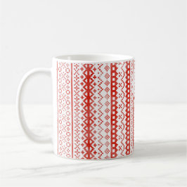 Taza De Café Faded Fair Isle Knit Watercolor Cabincore rojo