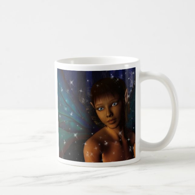 Taza De Café Faerie observado azul (Derecha)
