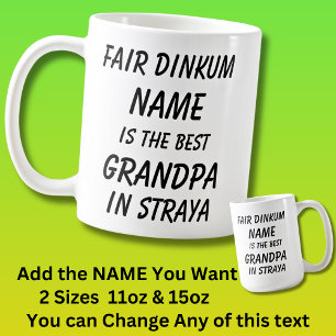 Taza De Café Fair Dinkum NAME BEST GRANDPA Straya (Australia)