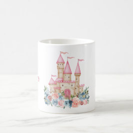 Taza De Café Fairytale Castle Fantasy Monograma Nombre Niños Fl