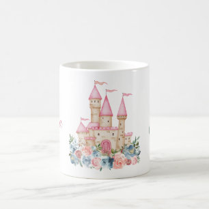 Taza De Café Fairytale Castle Fantasy Monograma Nombre Niños Fl