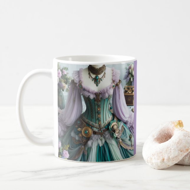 Taza De Café Fairytale Spring Pastel Floral Gown (Con donut)