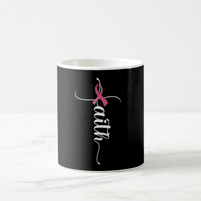 Taza De Café Faith Cross Christian Breast Cancer Awareness (Centro)