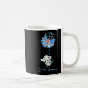 Taza De Café Faith Cute Elephants Sunflower Diabetes Conciencia