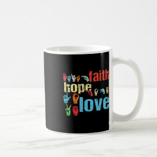 Taza De Café Faith Hope Love American Rótulo Language Christian