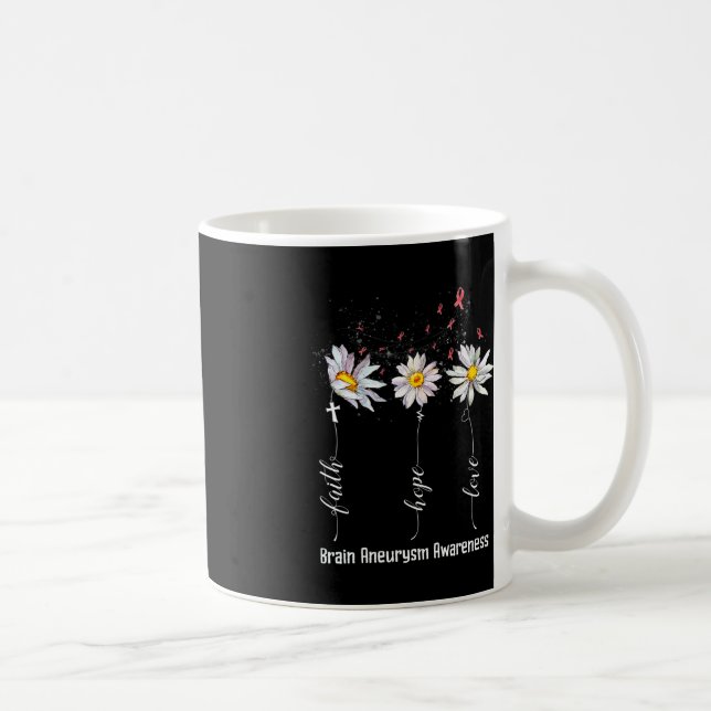 Taza De Café Faith Hope Love Aneurysm Awareness Flower G (Derecha)