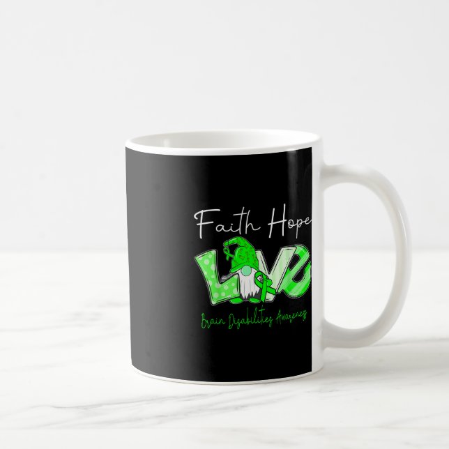 Taza De Café Faith Hope Love Brain Disabilities Conciencia (Derecha)
