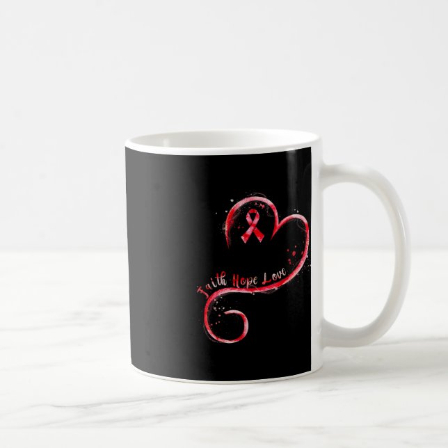 Taza De Café Faith Hope Love Burgundy Ribbon Brain Aneurysm Awa (Derecha)